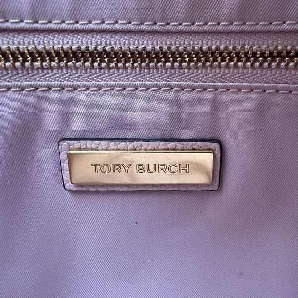 Tory Burch Everly  Shell Pink Pebble Leather Tote Handbag Gold Hardware Designer - Picture 11 of 16